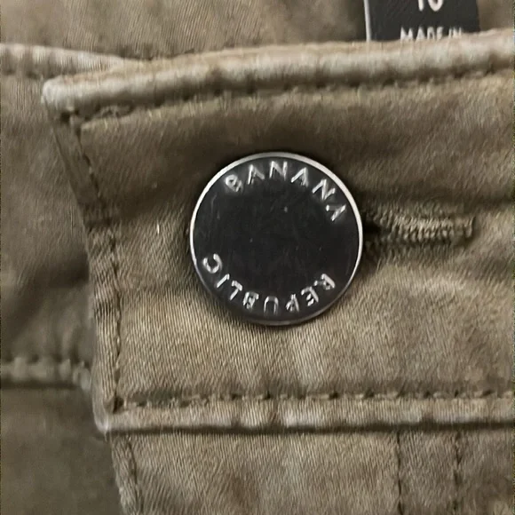 Banana Republic Sloan Utility Ankle Pant Heritage Olive Stretch Cargo Pockets 10 - Picture 5 of 12